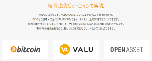 VALUはビットコインで売買することができます。