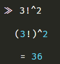 累乗と階乗を組み合わせた計算